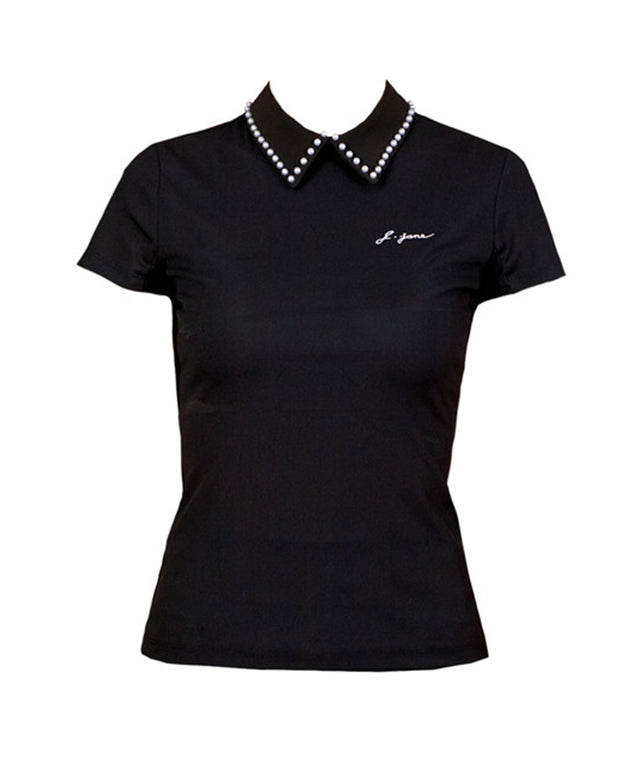Short T-shirt Sleeve Collar J.Jane Sokim (Black)– New Pearl