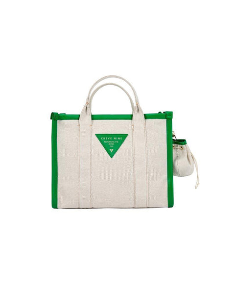 CREVE NINE:  Travel Canvas Tote Bag - Green