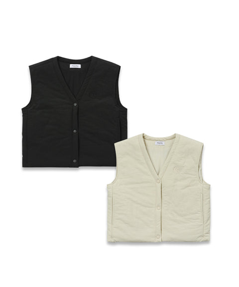 MACKY Golf: V Padding Crop Vest - Black