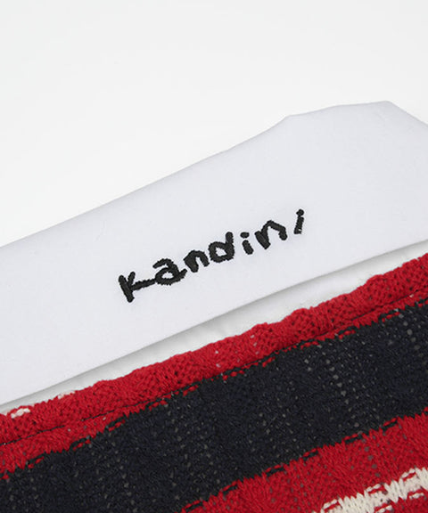 KANDINI  Blossom Striped Collar Knit - Red