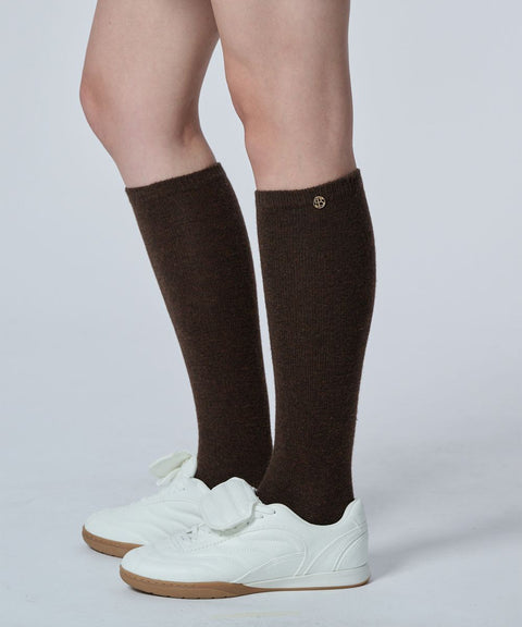 POSHERD Cashmere Knit Socks - Brown