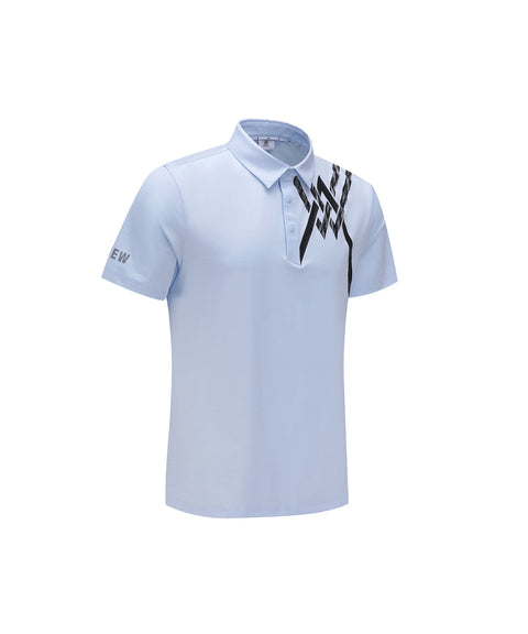 ANEW GOLF Men's SM Logo Point Short T-Shirt - Light Blue