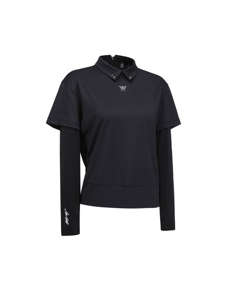 ANEW Golf Women's SM Hybrid Long T-Shirt - Black