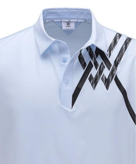 ANEW GOLF Men's SM Logo Point Short T-Shirt - Light Blue