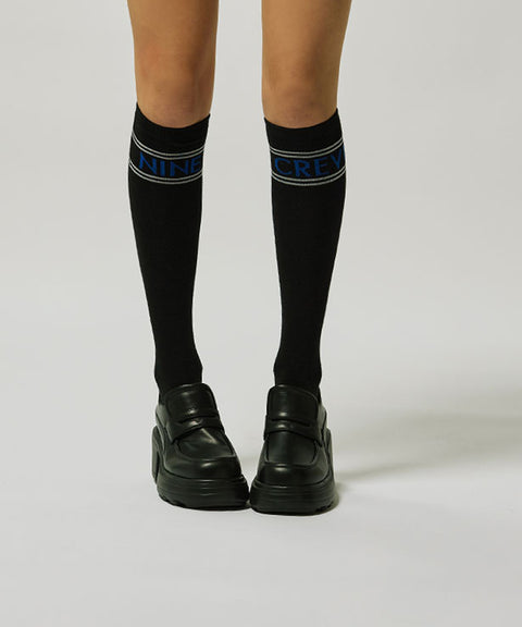 CREVE NINE: Double Stripe Knee Socks - 2 Colors