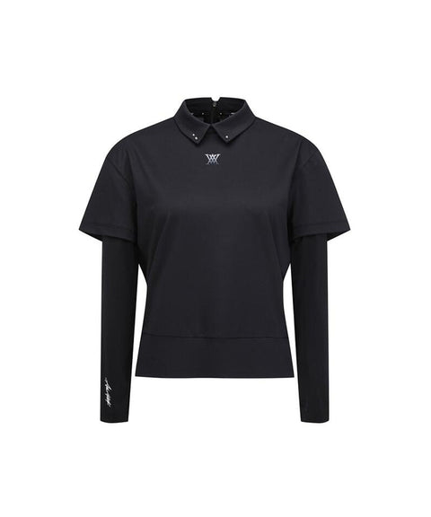 ANEW Golf Women's SM Hybrid Long T-Shirt - Black