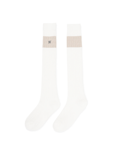 ANEW Golf Women Knitted Knee Socks - Ivory