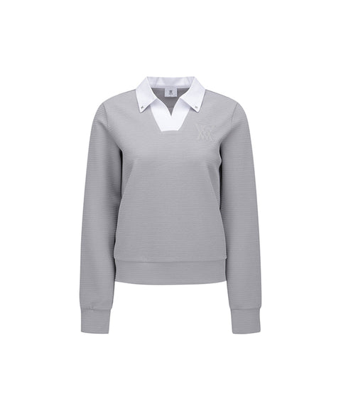 ANEW Golf Women's SP Collared Sweatshirt - Light Gray