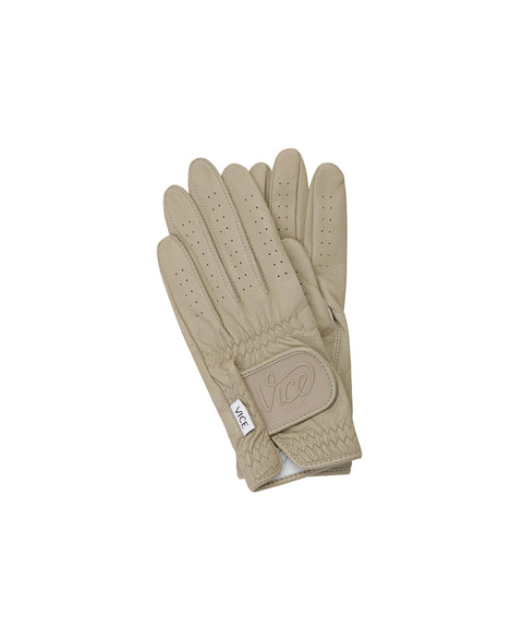 Vice Golf Atelier Women's Logo Gloves (BOTH HANDS) - Beige