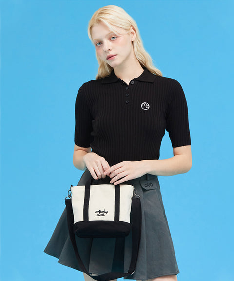 MACKY Golf: Slim Button Knit - Black