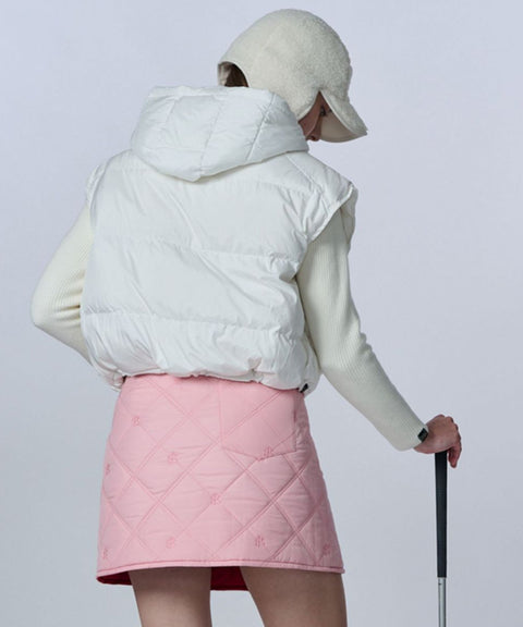 POSHERD Double Zipper Duck Down Vest - Off-White