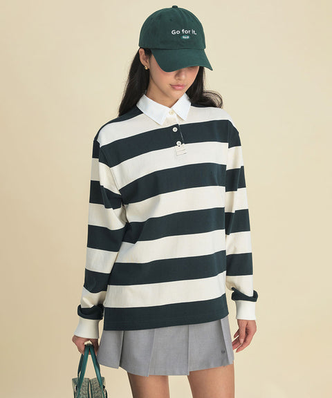 FORDI Stripe Collar T-Shirt - Forest Green