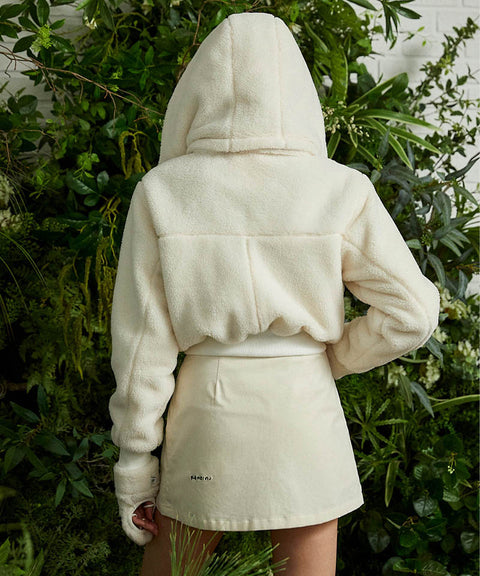 KANDINI Teddy Fleece Hooded Jumper - Ivory