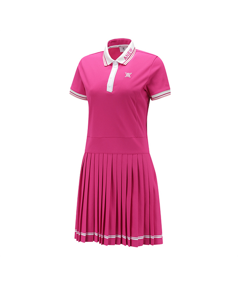 ANEW Golf: Women Pleated Skirt Pique Dress - Hot Pink