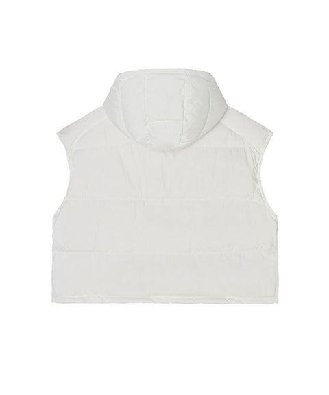 POSHERD Double Zipper Duck Down Vest - Off-White