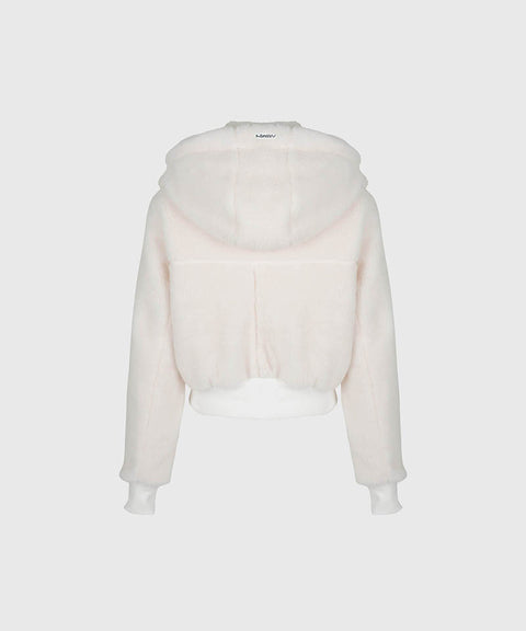 KANDINI Teddy Fleece Hooded Jumper - Ivory