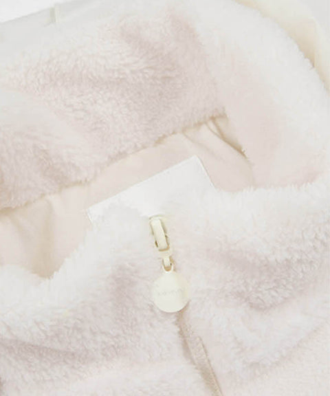 KANDINI Teddy Fleece Hooded Jumper - Ivory