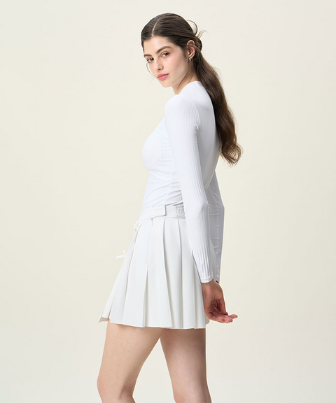 FORDI Ribbon Wrap Pleated Skirt - White