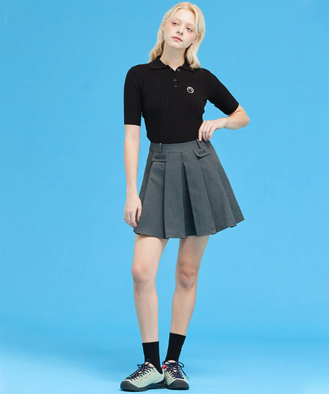 MACKY Golf: Slim Button Knit - Black