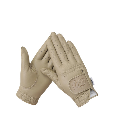 Vice Golf Atelier Women's Logo Gloves (BOTH HANDS) - Beige