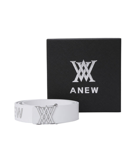 Women's Logo Punching Belt - White