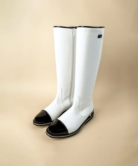 GFJ Golf Women's Kipskin Knee Boots - White