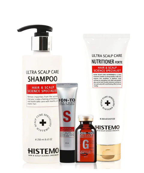 Histemo Hair Loss Prevention & Scalp Care Kit, Scalp Cleanser, Shampoo, Conditioner & Scalp Tonic, DHT Blocking Hair Restoration Treatment