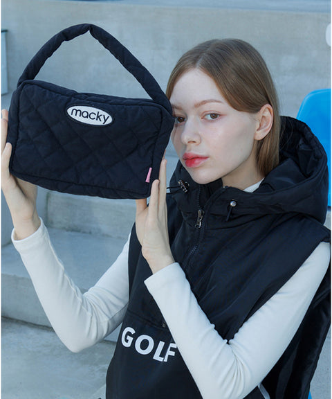 MACKY Golf: Quilting Square Tote Bag - Black