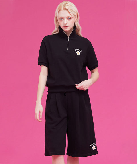 MACKY Golf: Daisy Zip-Up Half Sweatshirt - Black