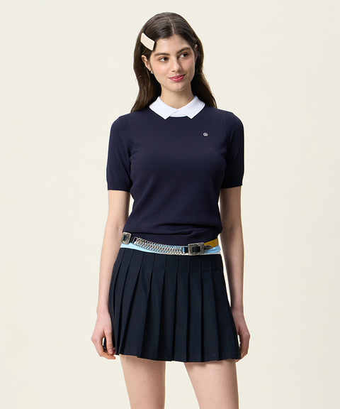 FORDI Kara short sleeve knit ver.2 - Navy