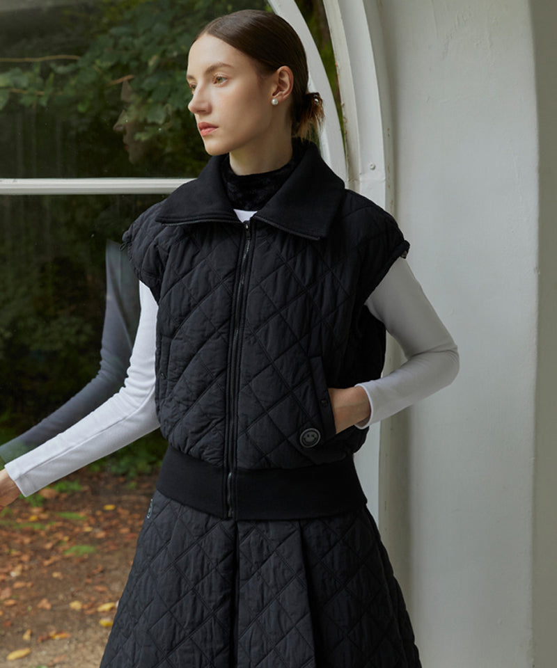 Black quilted vest outlet womens