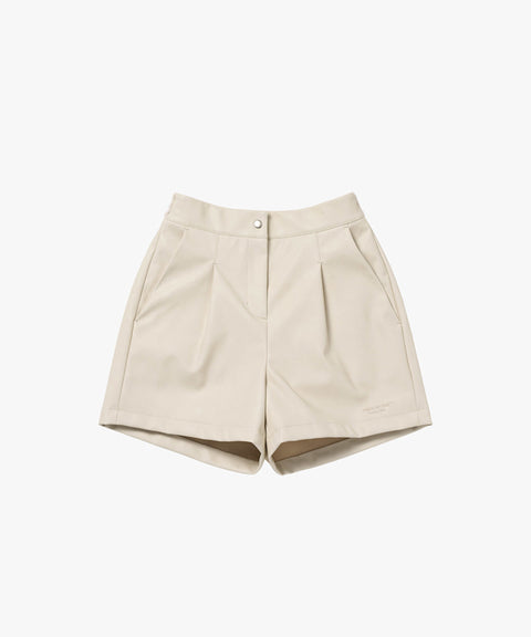 MCC Women's Leather Short Pants FF - Light Beige