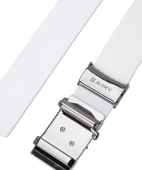 Men's Leather Auto Locking Belt - White