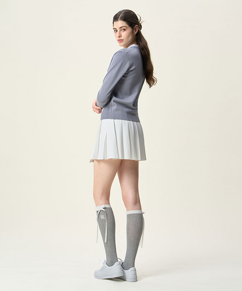 FORDI Ribbon Knee Socks - Gray