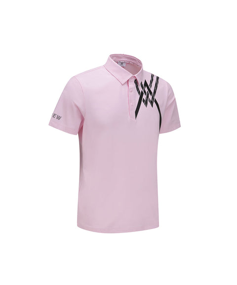 ANEW GOLF Men's SM Logo Point Short T-Shirt - Light Pink