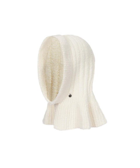 Anell Golf Layered Knit Hoodie - Cream Ivory