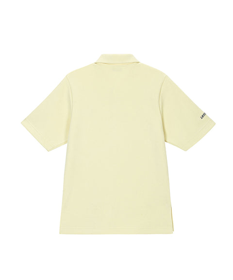 LENUCU Button Collar Big T-shirt - Lemon