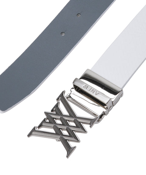 Men's Logo Point Reversible Belt - White