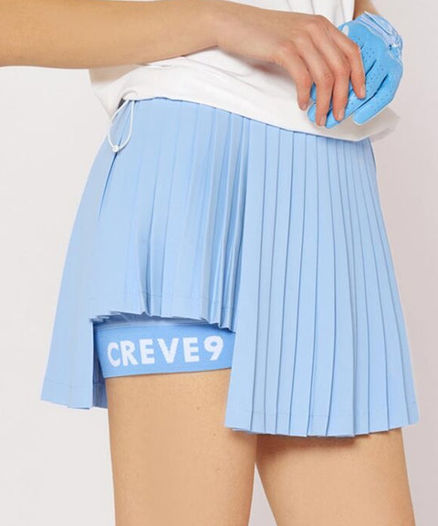 CREVE NINE: Two-Tone Ribbed Swing Pleats - Sky Blue