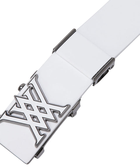 Men's Leather Auto Locking Belt - White