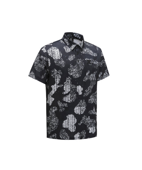 ANEW GOLF Men's SM Wave Pattern Short T-Shirt - Black