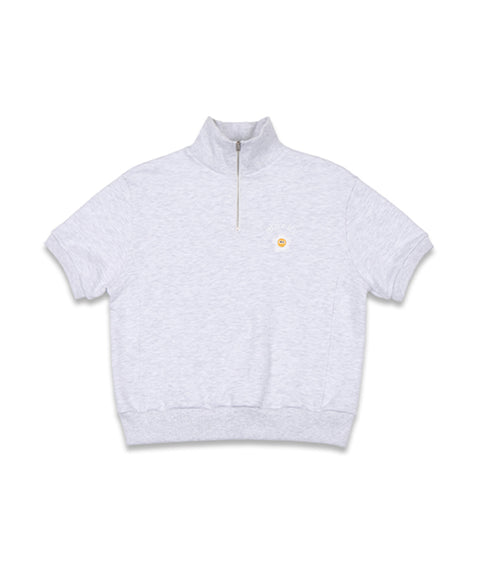 MACKY Golf: Daisy Zip-Up Half Sweatshirt - Light Gray