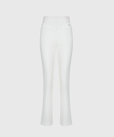 KANDINI Seersucker Stretch Slit Pants - White