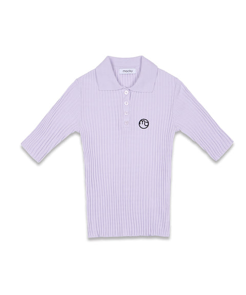 MACKY Golf: Slim Button Knit - Purple