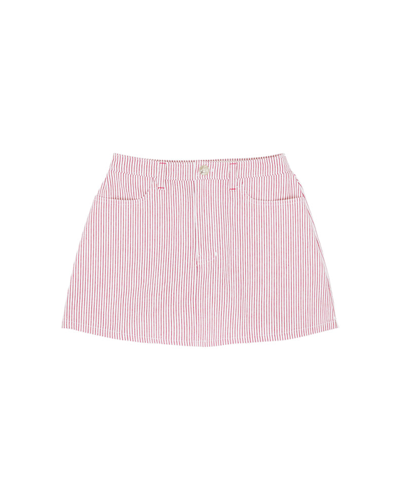 PIV'VEE Stripe Cotton Skirt Pants - Cherry Red– Sokim