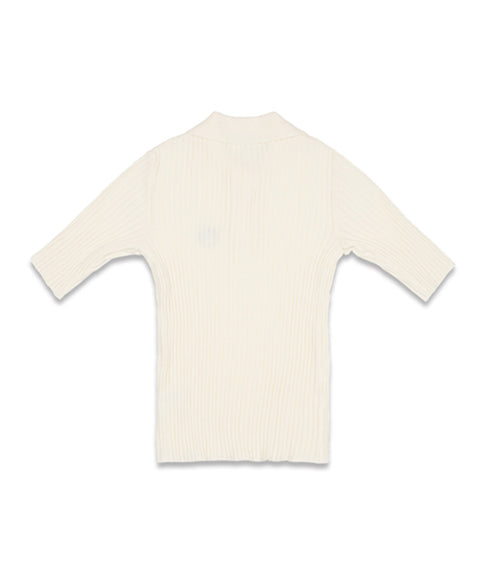 MACKY Golf: Slim Button Knit - Ivory