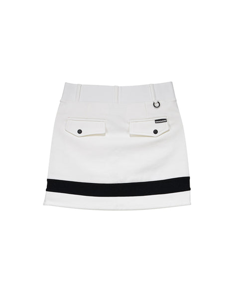 CHUCUCHU Logo H Skirt - White