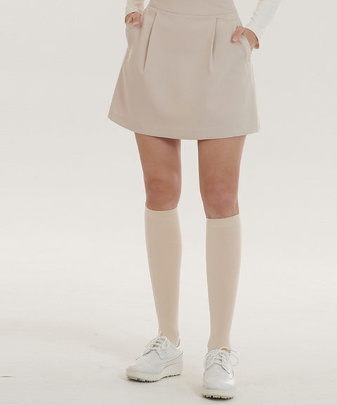 [Sample Sale] Q.C PLAY: Pintuck Pocket A-Line Balloon Skirt [Inner Pants Built-in] - 2colors