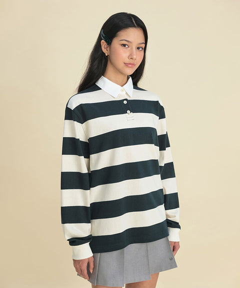 FORDI Stripe Collar T-Shirt - Forest Green