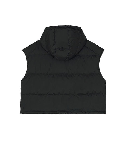 POSHERD Double Zipper Duck Down Vest - Black